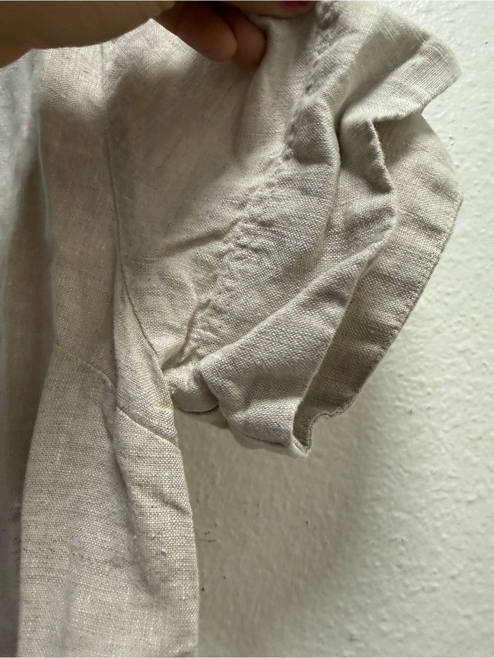 Madewell 100% Linen dress size S V-Neck Mini Dress in Light Beige - Picture 7 of 11